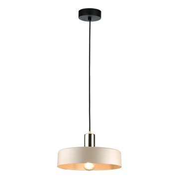 Hängeleuchte LATTE 1xE27/60W/230V beige/schwarz/glänzendes Chrom