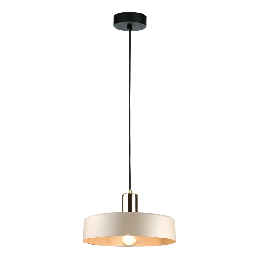 Hängeleuchte LATTE 1xE27/60W/230V beige/schwarz/glänzendes Chrom