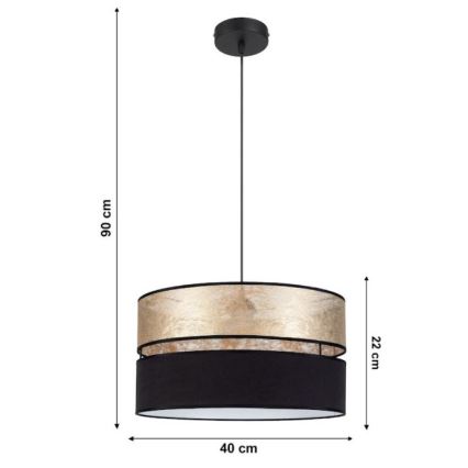 Hängeleuchte LIMA 1xE27/60W/230V gold/schwarz