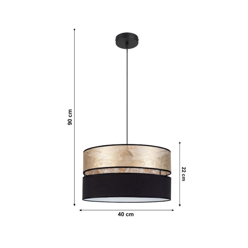 Hängeleuchte LIMA 1xE27/60W/230V gold/schwarz