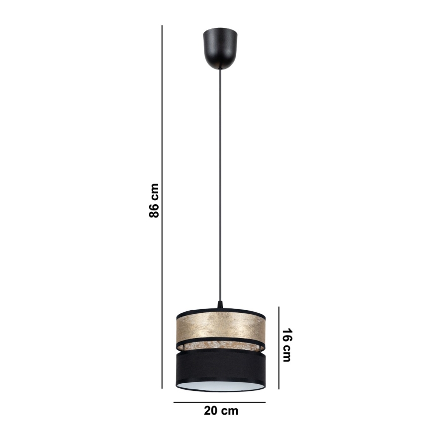 Hängeleuchte LIMA 1xE27/60W/230V gold/schwarz