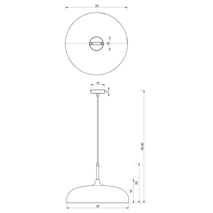 Hängeleuchte LINCOLN 1xE27/60W/230V d. 35 cm grün