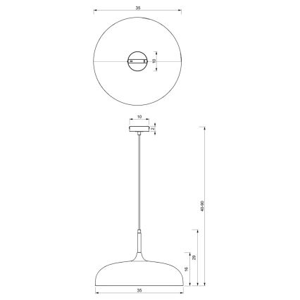 Hängeleuchte LINCOLN 1xE27/60W/230V d. 35 cm weiß