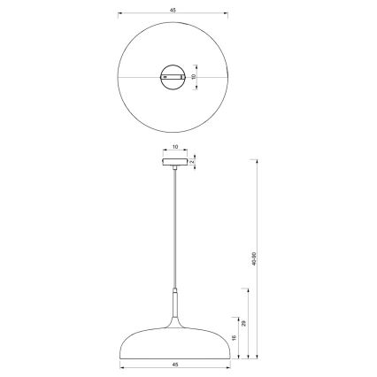 Hängeleuchte LINCOLN 1xE27/60W/230V d. 45 cm grün