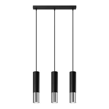 Hängeleuchte LOOPEZ 3xGU10/10W/230V schwarz/glänzendes Chrom