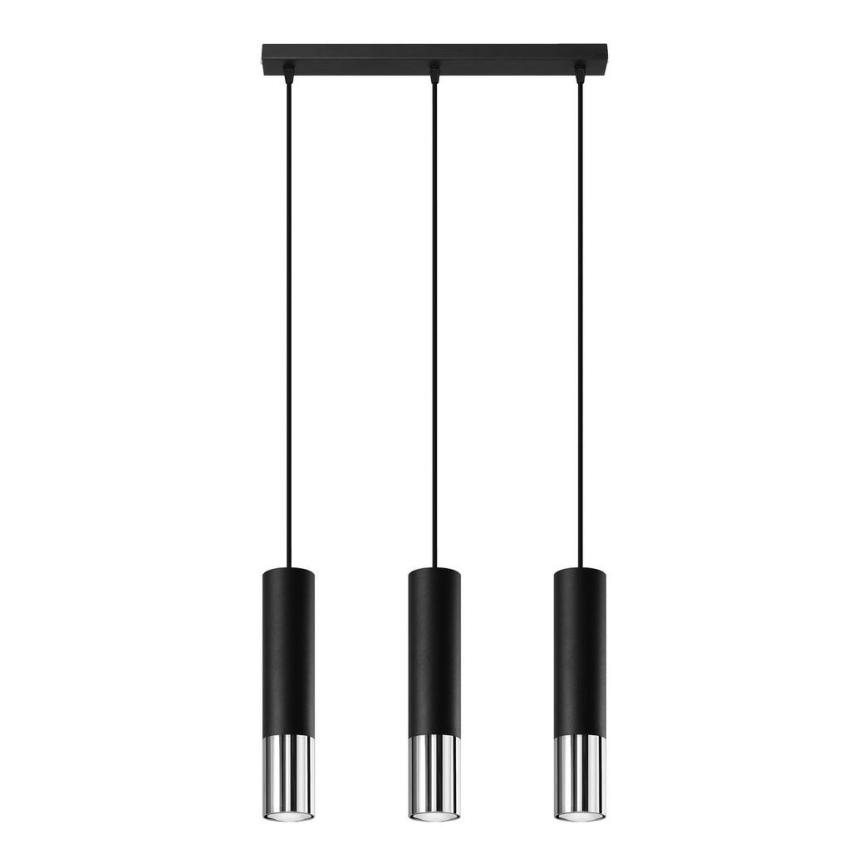 Hängeleuchte LOOPEZ 3xGU10/10W/230V schwarz/glänzendes Chrom