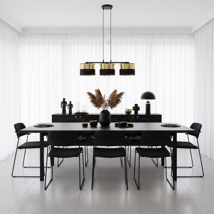 Hängeleuchte LUX an Kabel 3xE27/15W/230V schwarz/gold