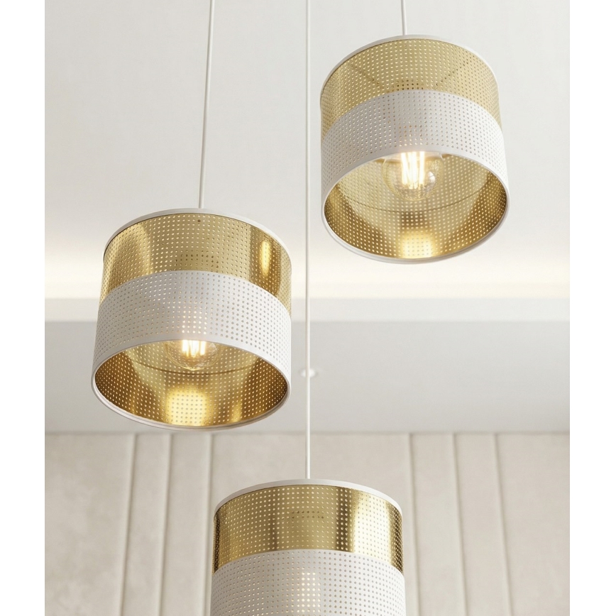 Hängeleuchte LUX an Kabel 3xE27/15W/230V weiß/gold