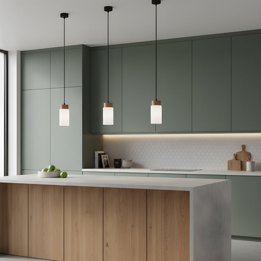 Hängeleuchte MARKUS 1xE27/15W/230V Schwarz/Eiche