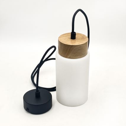 Hängeleuchte MARKUS 1xE27/15W/230V Schwarz/Eiche