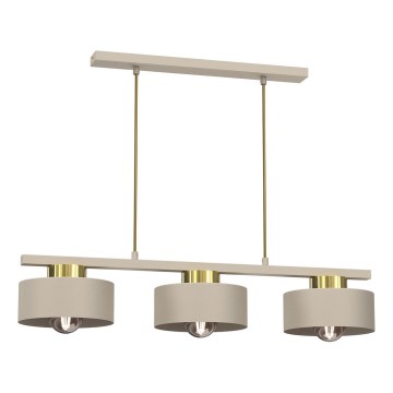 Hängeleuchte MARTI 3xE27/15W/230V beige/golden