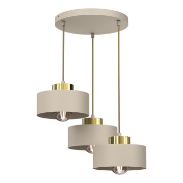 Hängeleuchte MARTI 3xE27/15W/230V beige/golden