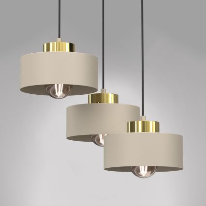 Hängeleuchte MARTI 3xE27/15W/230V beige/golden