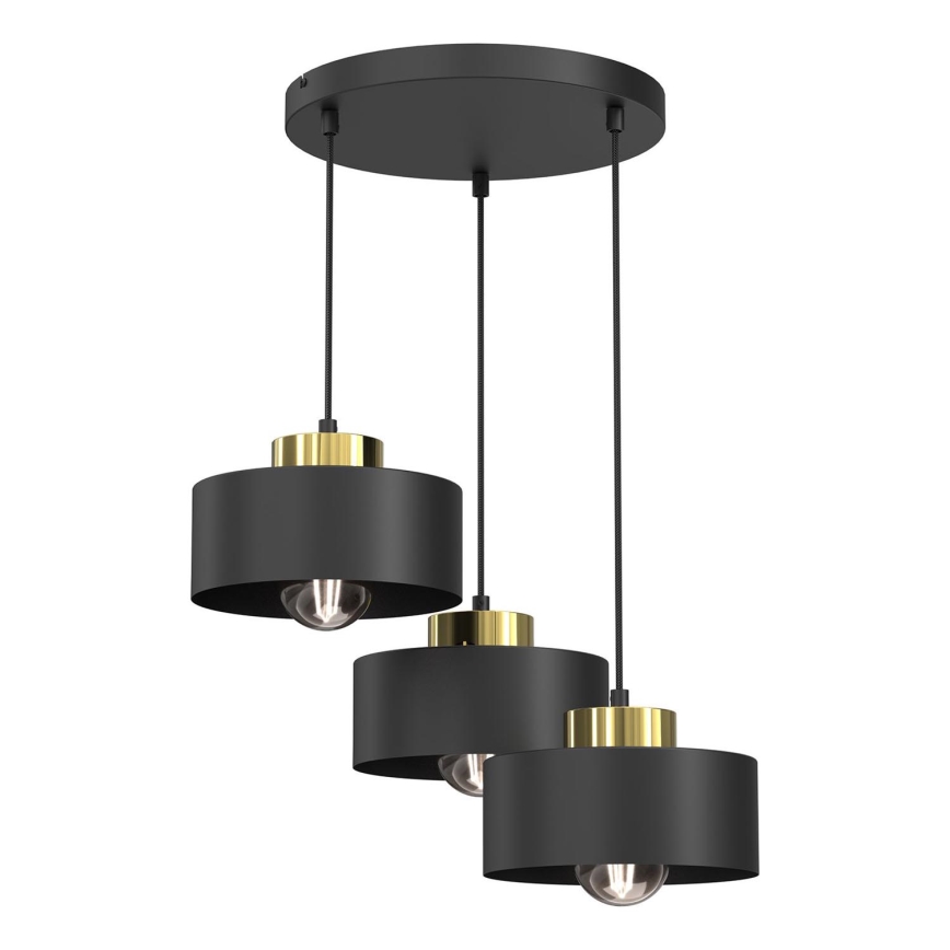 Hängeleuchte MARTI 3xE27/15W/230V schwarz/golden