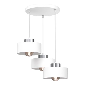 Hängeleuchte MARTI 3xE27/15W/230V weiß/glänzendes Chrom
