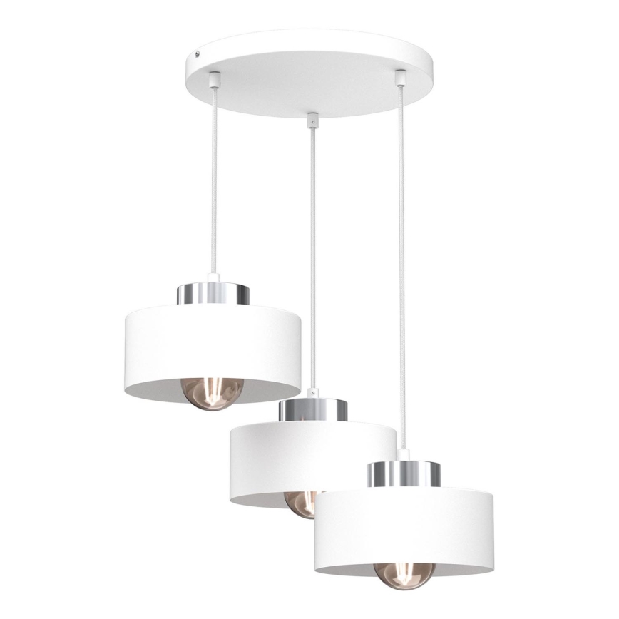 Hängeleuchte MARTI 3xE27/15W/230V weiß/glänzendes Chrom
