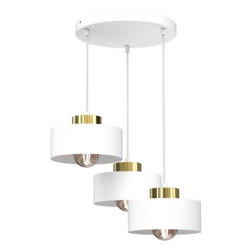 Hängeleuchte MARTI 3xE27/15W/230V weiß/golden