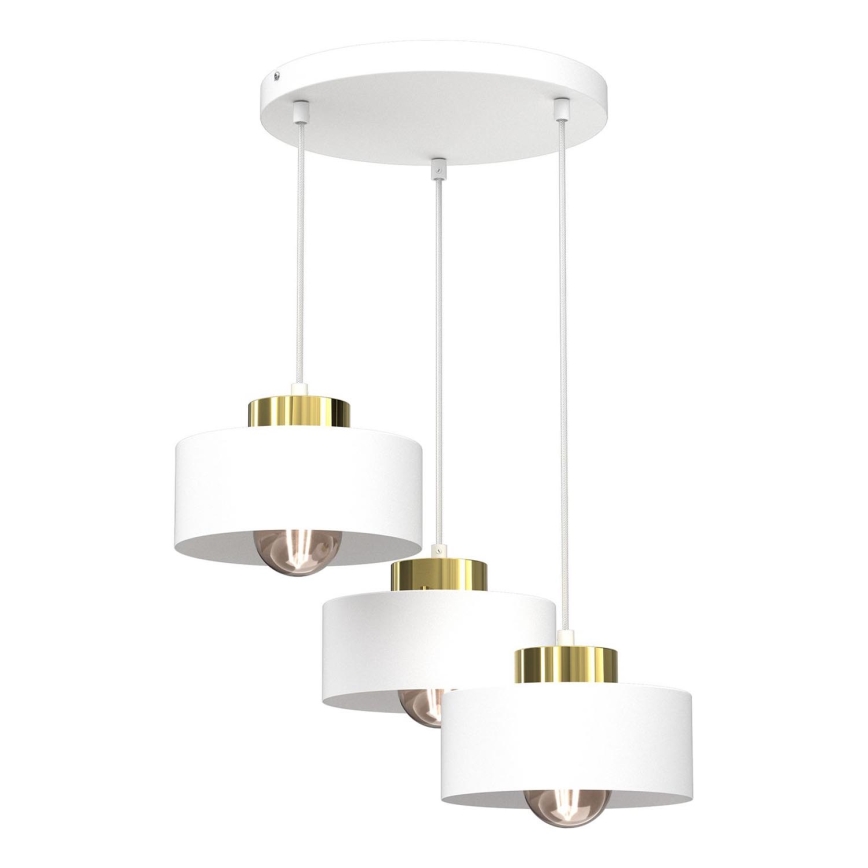 Hängeleuchte MARTI 3xE27/15W/230V weiß/golden