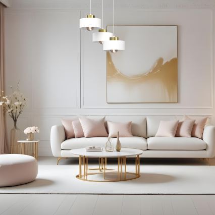 Hängeleuchte MARTI 3xE27/15W/230V weiß/golden