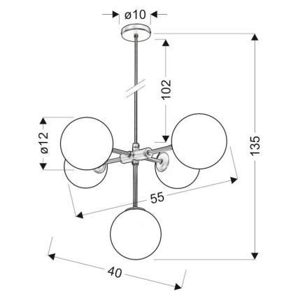 Hängeleuchte MATI 5xG9/28W/230V
