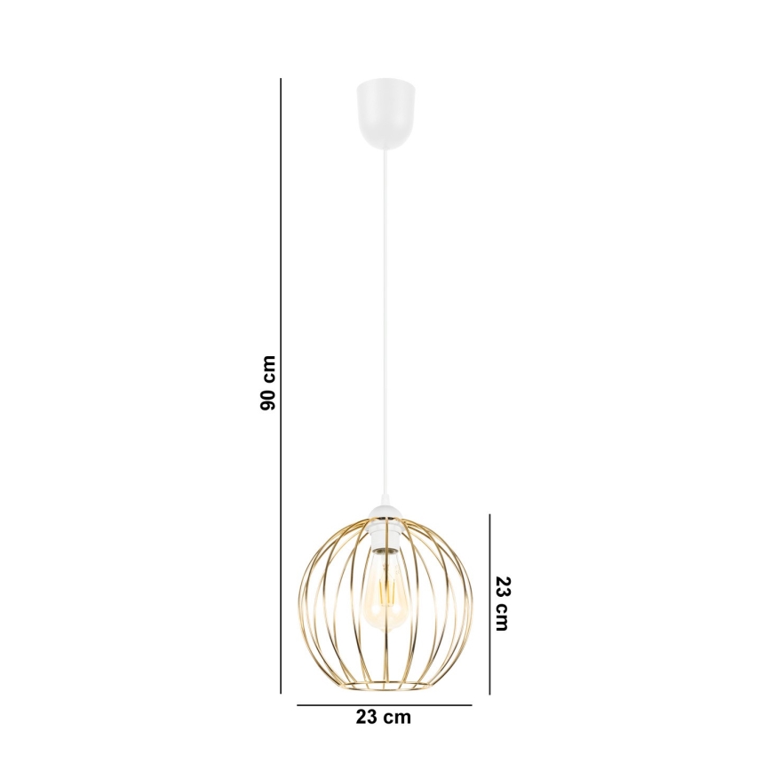 Hängeleuchte MATT 1xE27/60W/230V weiß/gold
