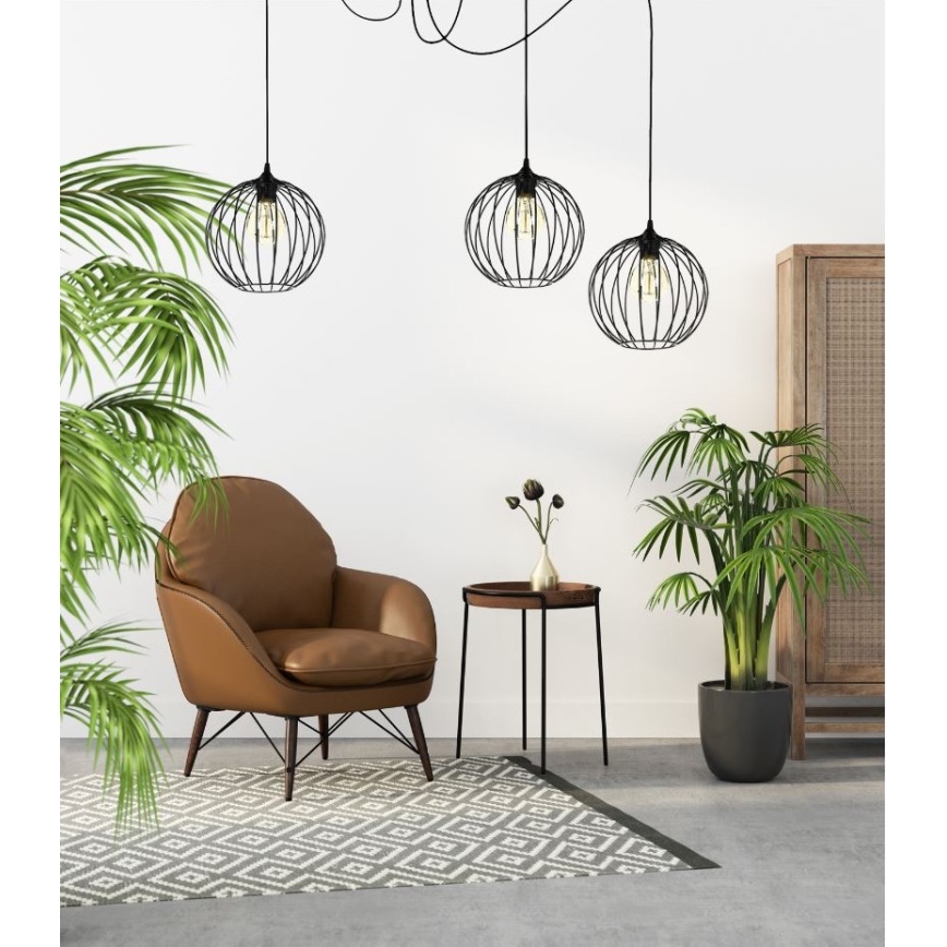 Hängeleuchte MATT 3xE27/60W/230V Spinne