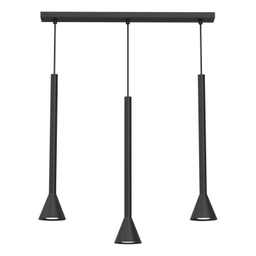 Hängeleuchte MAZZO mit Kabel 3xGU10/8W/230V schwarz
