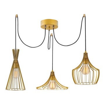 Hängeleuchte MEZOPOTAMYA 3xE27/40W/230V Spinne golden