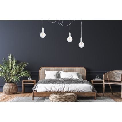 Hängeleuchte MIROS 3xE27/60W/230V Spinne weiß