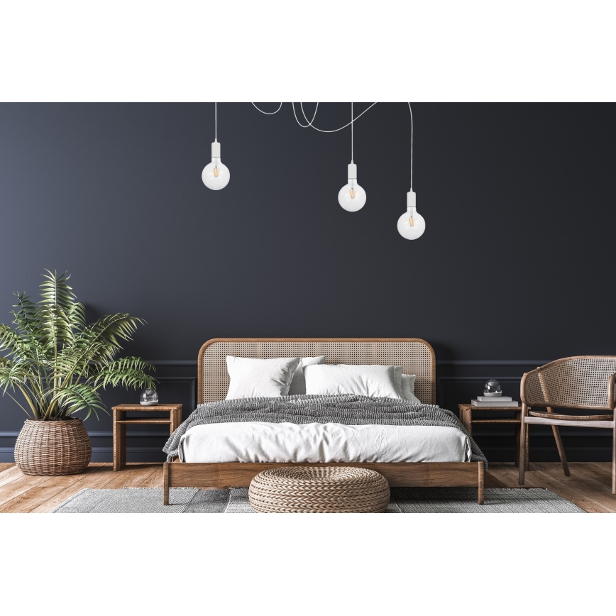 Hängeleuchte MIROS 3xE27/60W/230V Spinne weiß