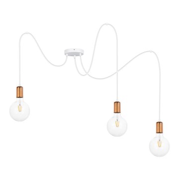Hängeleuchte MIROS 3xE27/60W/230V Spinne weiß/kupfern