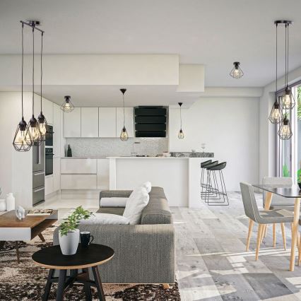 Hängeleuchte mit Kabel 1xE27/40W/230V schwarz