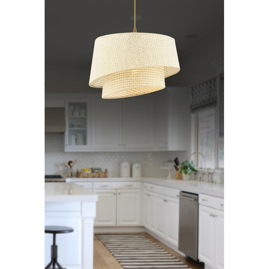 Hängeleuchte mit Kabel BARETTE 1xE27/60W/230V, cremefarben
