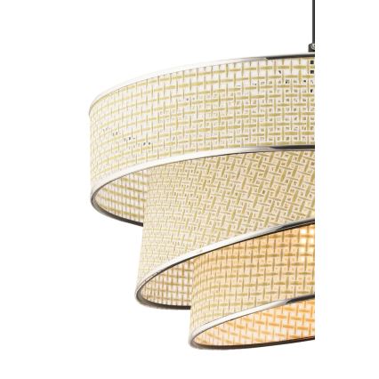 Hängeleuchte mit Kabel COUPER 1xE27/60W/230V cremefarben/glänzender Chrom