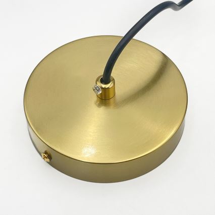 Hängeleuchte mit Kabel CRISTAL 1xE14/15W/230V Messing/rauchiges Beige