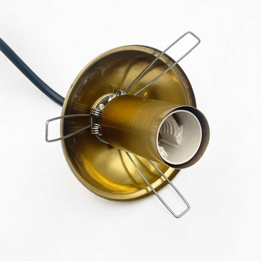 Hängeleuchte mit Kabel CRISTAL 1xE14/15W/230V Messing/rauchiges Beige