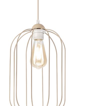 Hängeleuchte mit Kabel DESTELLO 1xE27/15W/230V, Ø 21 cm, beige