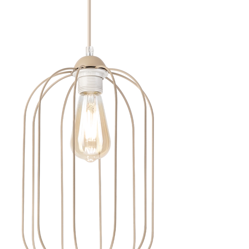 Hängeleuchte mit Kabel DESTELLO 1xE27/15W/230V, Ø 21 cm, beige