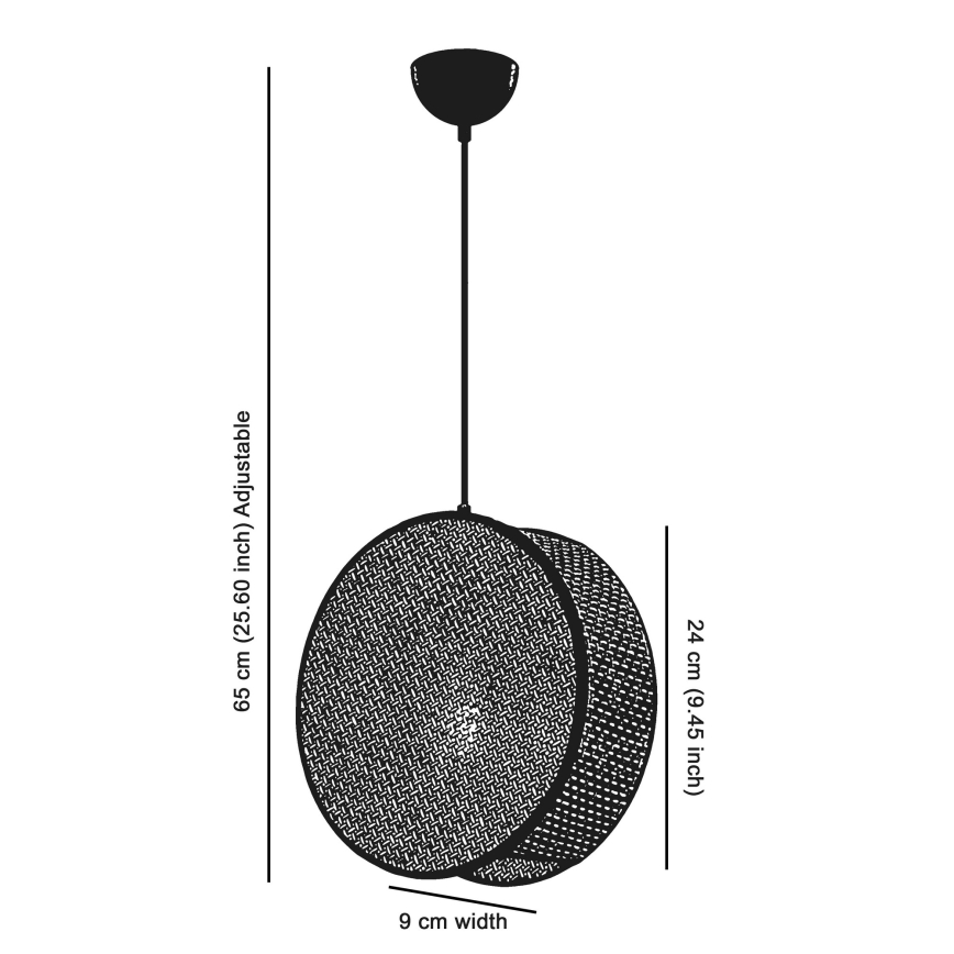 Hängeleuchte mit Kabel DRUM 1xE27/60W/230V braun/schwarz