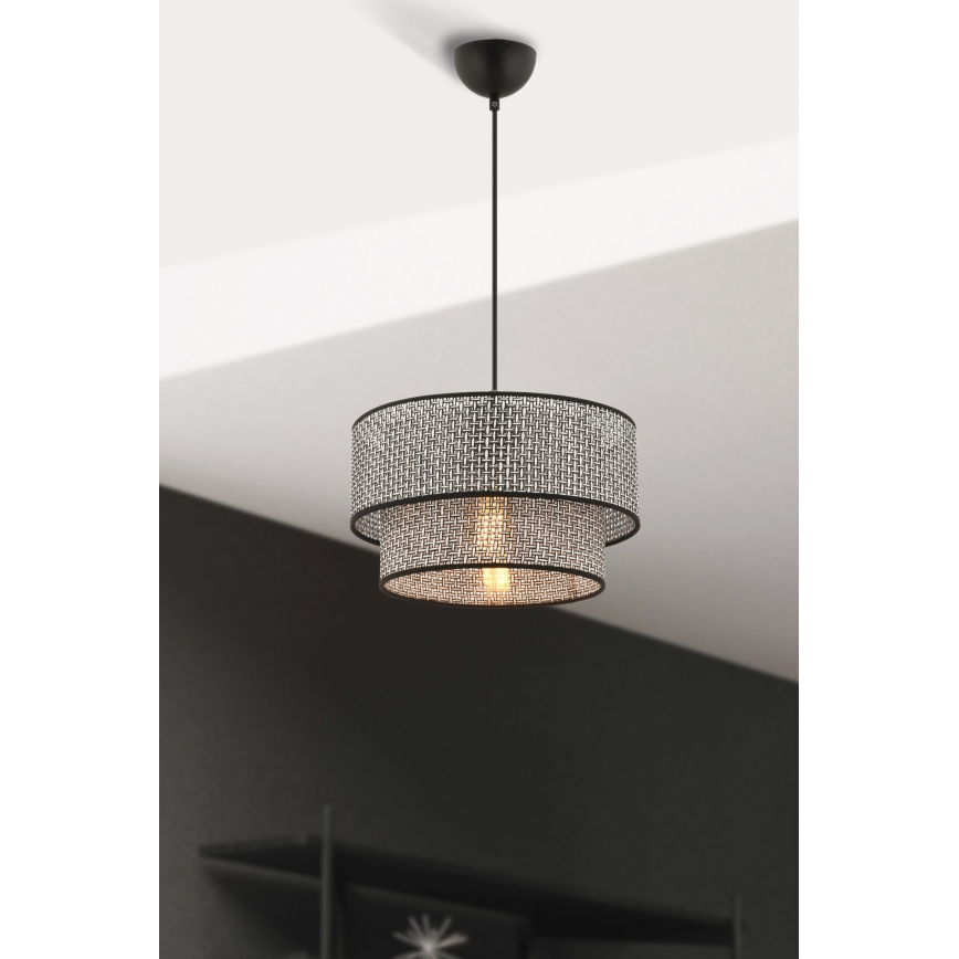 Hängeleuchte mit Kabel ECHO 1xE27/60W/230V grau/schwarz