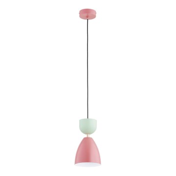 Hängeleuchte mit Kabel ENTORI 1xE27/15W/230V rosa/mintgrün