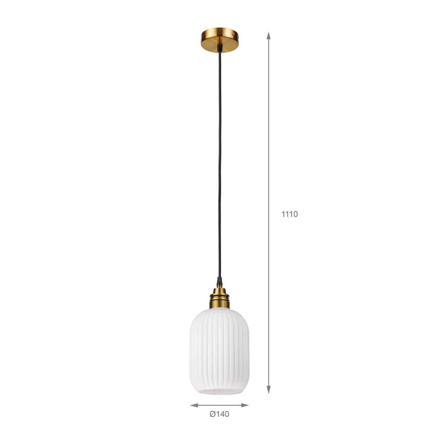 Hängeleuchte mit Kabel HECTOR 1xE27/15W/230V weiß/messing Ø 14 cm