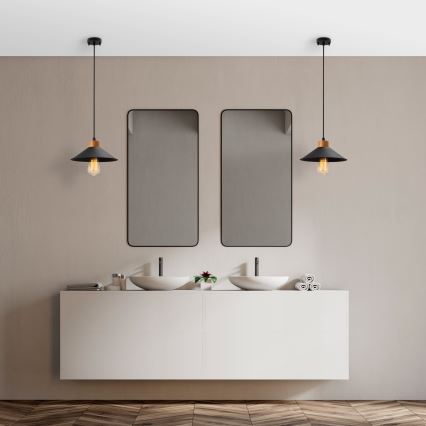 Hängeleuchte mit Kabel MANAVGAT 1xE27/40W/230V schwarz/braun