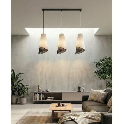 Hängeleuchte mit Kabel MODA 3xE27/15W/230V grau/schwarz