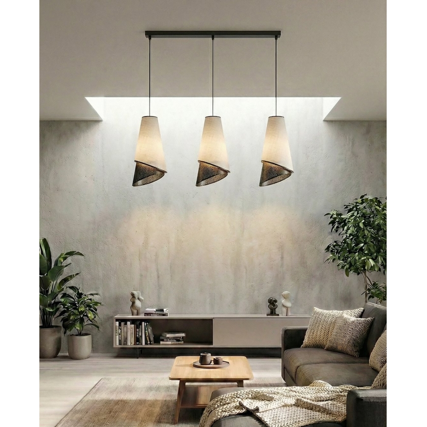 Hängeleuchte mit Kabel MODA 3xE27/15W/230V grau/schwarz