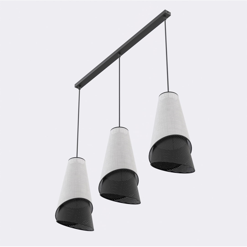 Hängeleuchte mit Kabel MODA 3xE27/15W/230V grau/schwarz