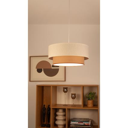 Hängeleuchte mit Kabel NATIA 1xE27/60W/230V Ø 45 cm weiß/braun
