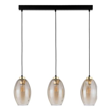Hängeleuchte mit Kabel SEBO 3xE27/15W/230V schwarz/rauchiges Beige