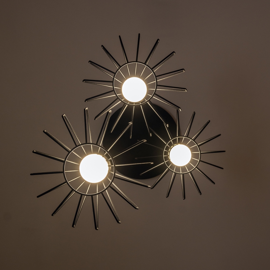 Hängeleuchte mit Kabel SOLANO 3xE27/15W/230V schwarz/gold