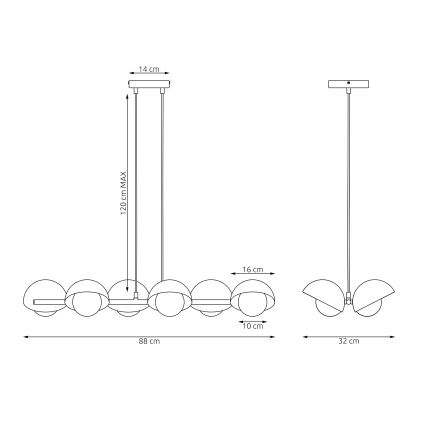 Hängeleuchte mit Kabelaufhängung BOOM 6xG9/8W/230V beige